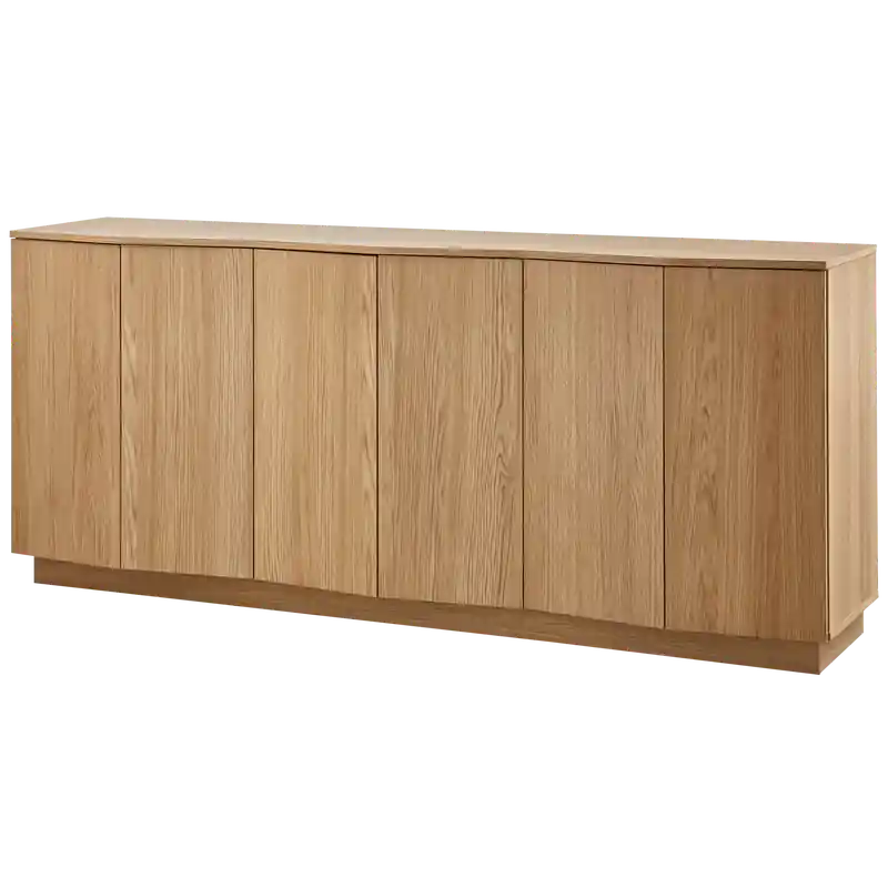 WOOOD Zuma dressoir - Push-To-Open - Eiken - Transparant - 85x22x45 Nieuw Model
