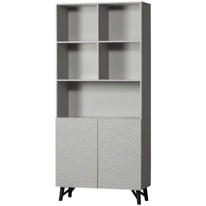 Merkproduct WOOOD Carved 2-Deurs Opbergkast - Hout - Mist - 200x90x37