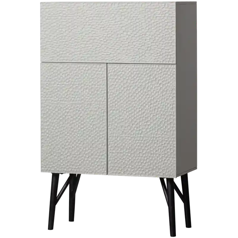 Direct Beschikbaar WOOOD Carved Drankkast - Hout - Mist - 146x90x46