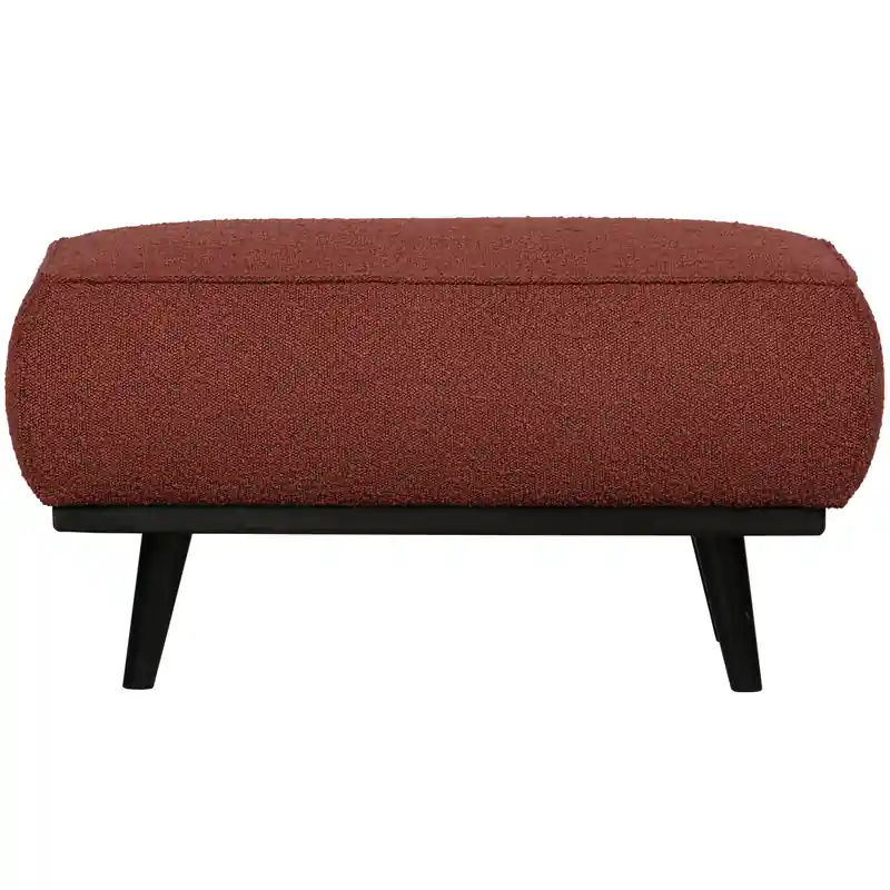 Budget WOOOD Statement Hocker - Bouclé - Chestnut - 40x80x55