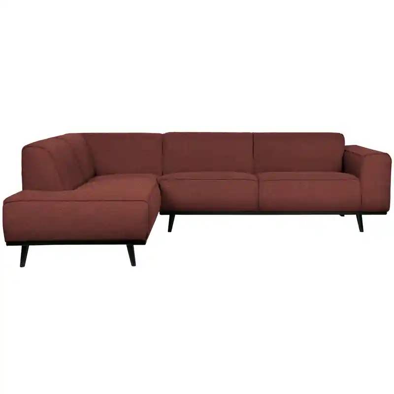 Must-Have WOOOD Statement Hoekbank Links - Bouclé - Chestnut - 77x274x210