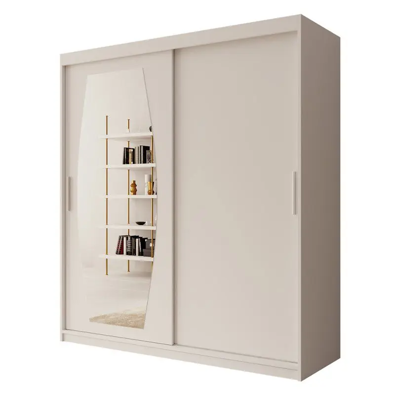 Op = Op Meubella - Kledingkast Azai - Wit - 180 cm - Met spiegel