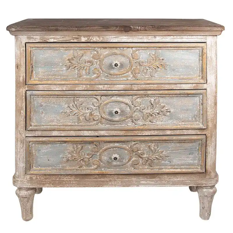 Clayre & Eef Dressoir 97x38x98 cm Beige Grijs Hout Lage Prijs