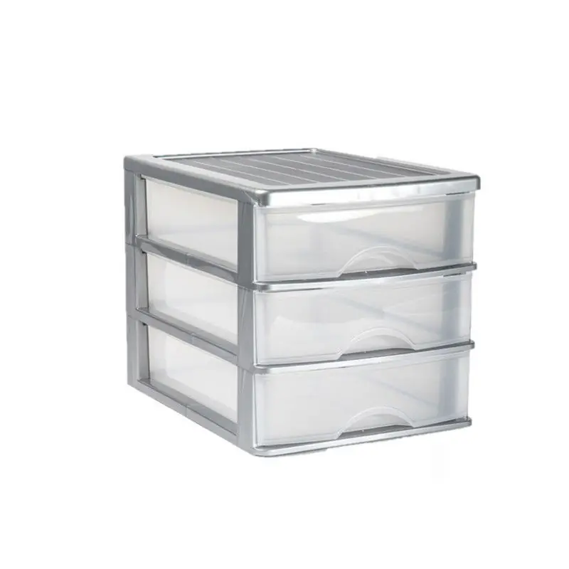 PlasticForte Ladeblok organizer - 3 lades - grijs - 35,5x27x26 cm - Ladeblok Exclusieve Aanbieding