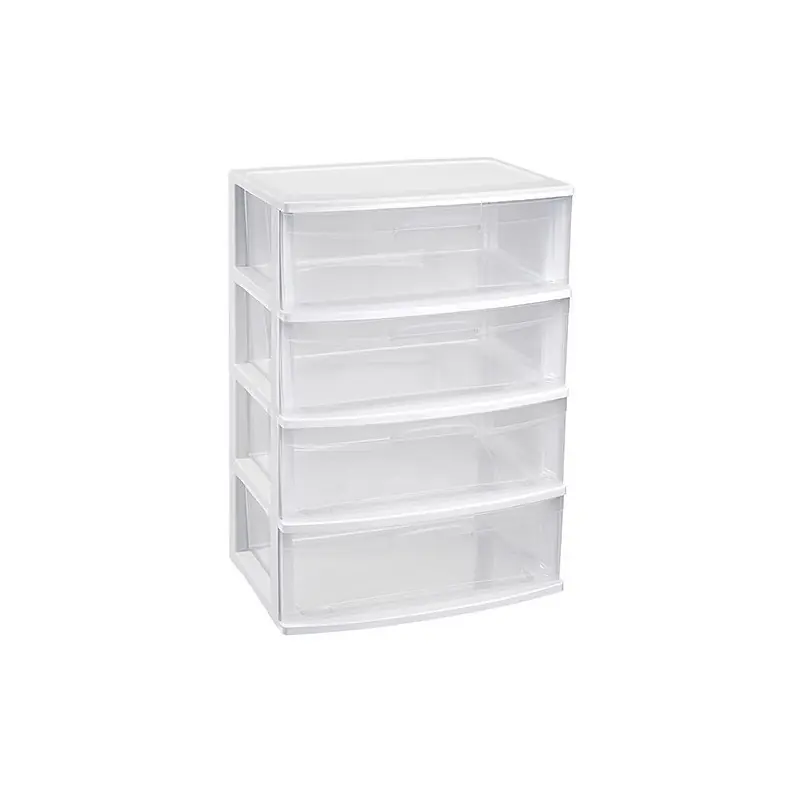 Witte/transparante ladekast/organiser 40 x 56 x 80 cm - Ladeblok In De Mode