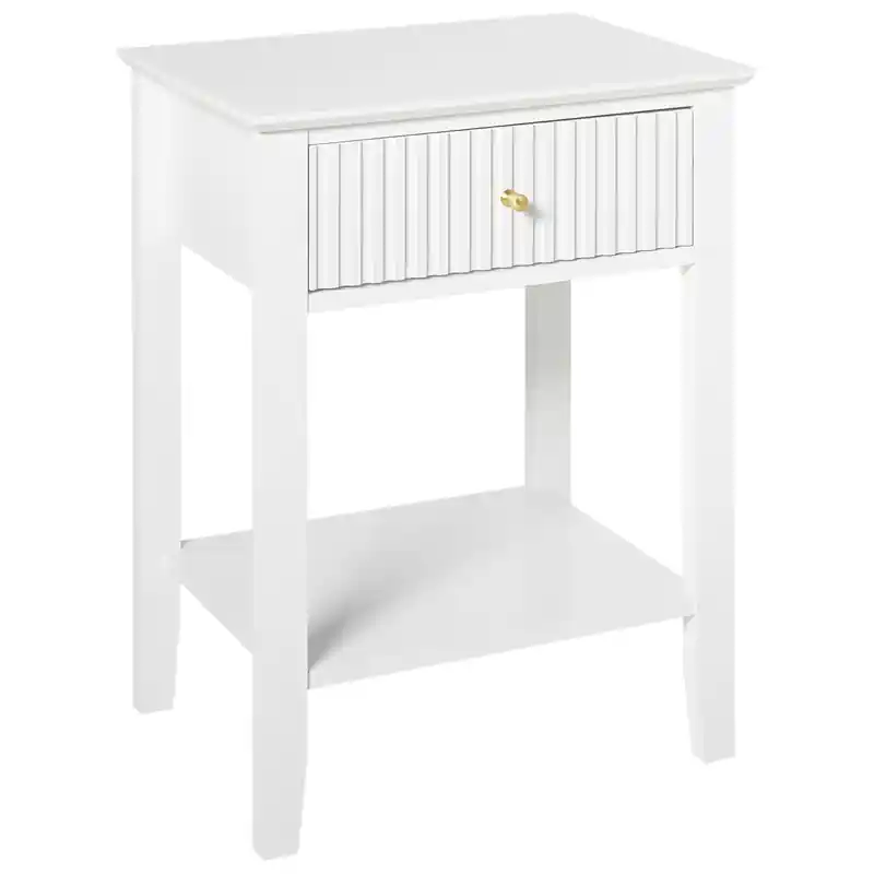 ASSISI - Nachtkastje 1 lade - Wit - MDF Weekendaanbieding