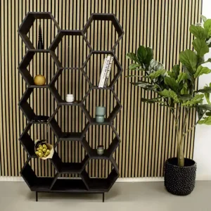 Kick open wandkast Hexagon - Antraciet Modern