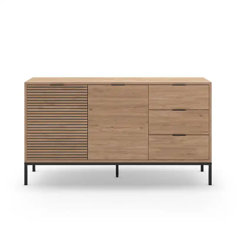 Buffet 3 deuren en metalen poten Ariel - L140 cm Korting