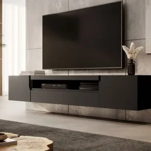 Veilige Betaling Meubella - TV-Meubel Dylan - Mat zwart - 200 cm