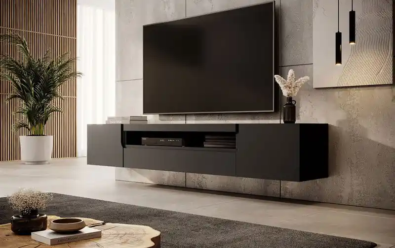 Veilige Betaling Meubella - TV-Meubel Dylan - Mat zwart - 200 cm