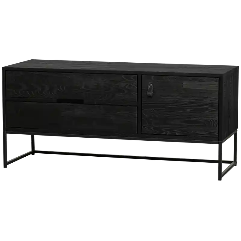 Weekendaanbieding WOOOD Silas TV-Meubel - Grenen - Blacknight - 55x120x44