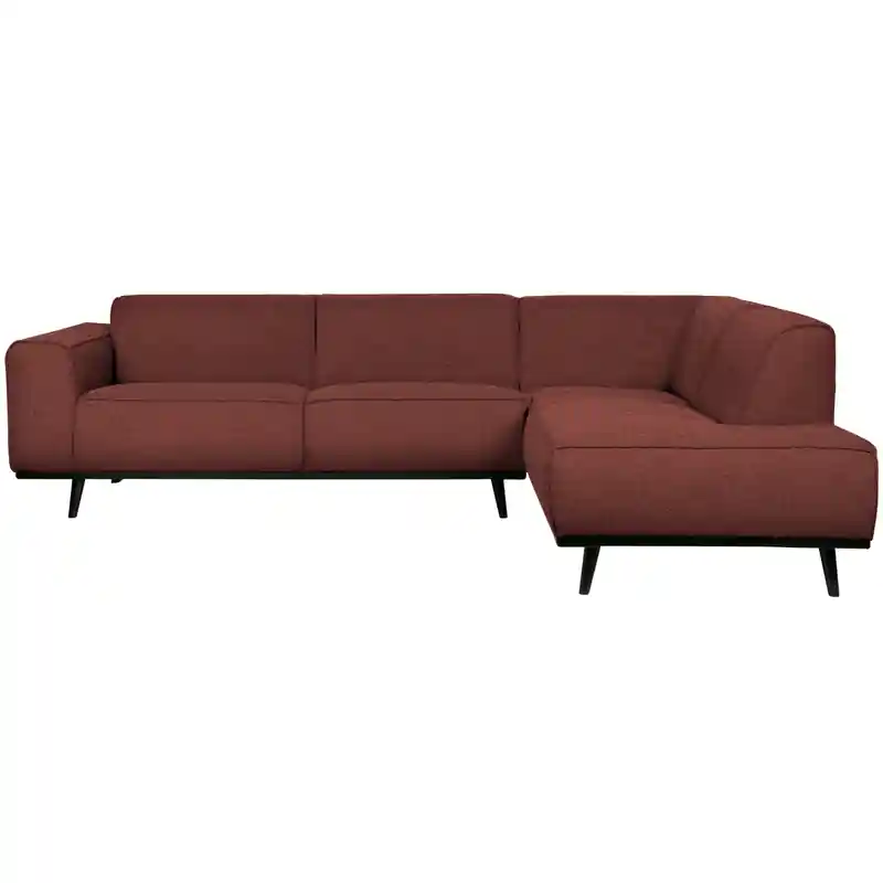 Favoriet WOOOD Statement Hoekbank Rechts - Bouclé - Chestnut - 77x274x210