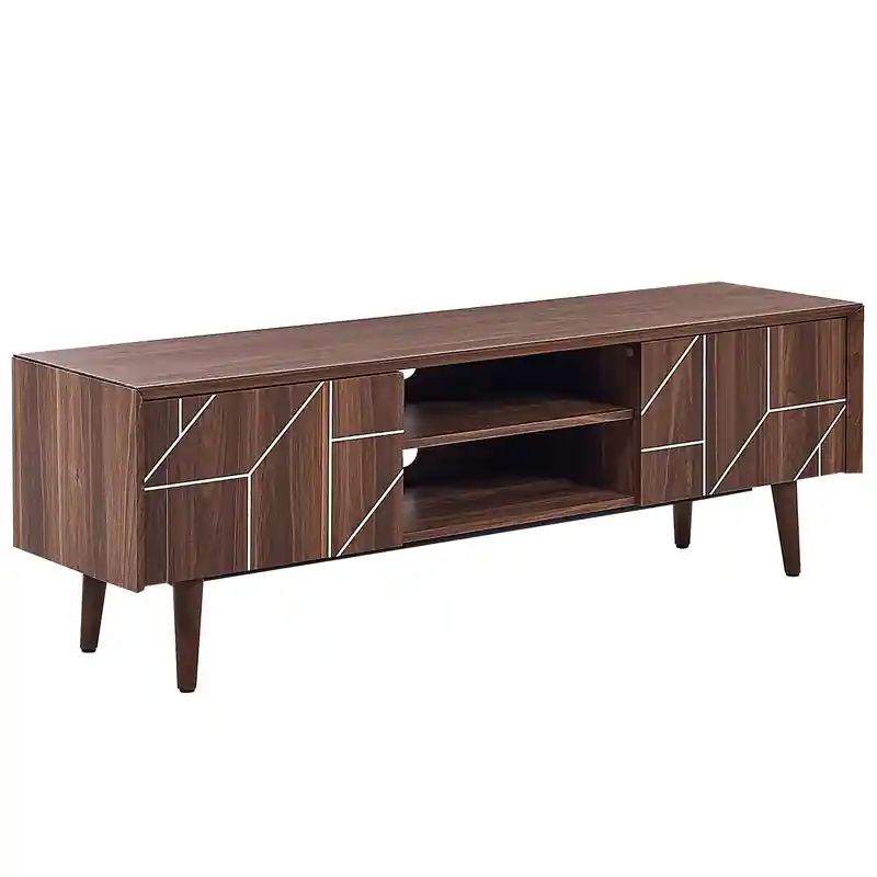 Aanbieding FRANKLIN - TV-meubel - Donkere houtkleur - Vezelplaat