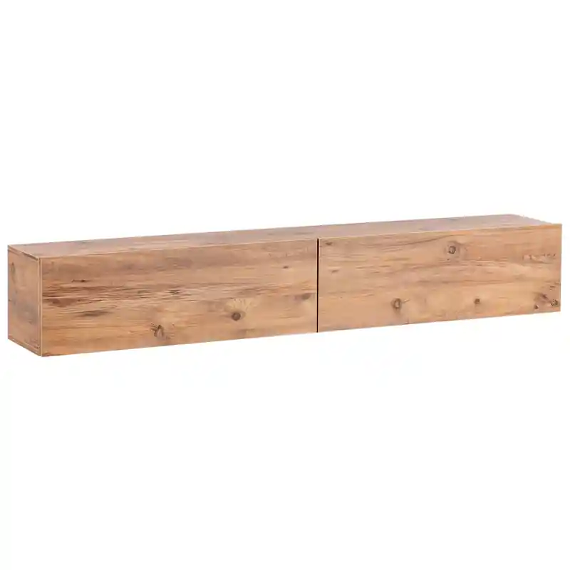 Aanbieding GLADSTONE - Wandgemonteerd TV-meubel - Bruin - 180 cm - Vezelplaat