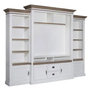 Nordell TV Kast met Plank, 2 Deuren, 2 Lades en Extra Zijkasten – Ashford & Co Lage Kosten