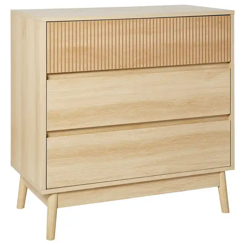 WALES - Ladekast 3 lades - Lichte houtkleur - MDF Alleen Vandaag