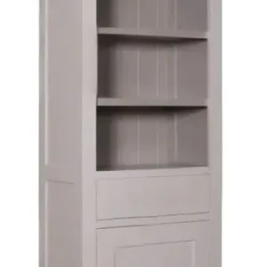 Velin Boekenkast met 1 Deur en 1 Lade (Rechtsdraaiend) – Ashford & Co Authentiek