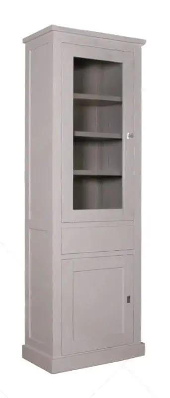 Wereldwijde Verzending Velin Vitrinekast R met 2x1 Deur en 1 Lade – Ashford & Co