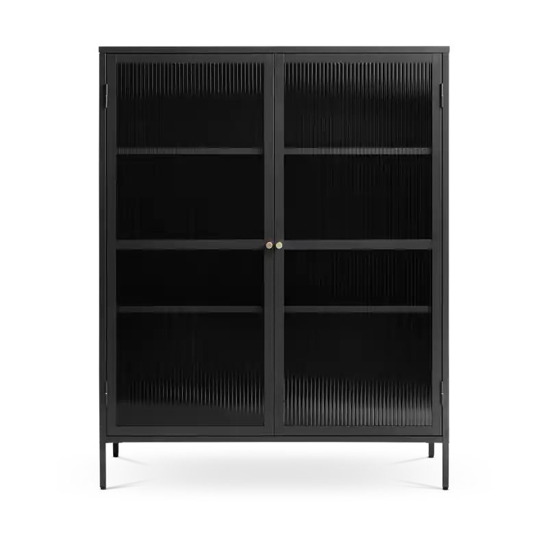 Katja metalen vitrinekast zwart - 111 x 140 cm Trendy