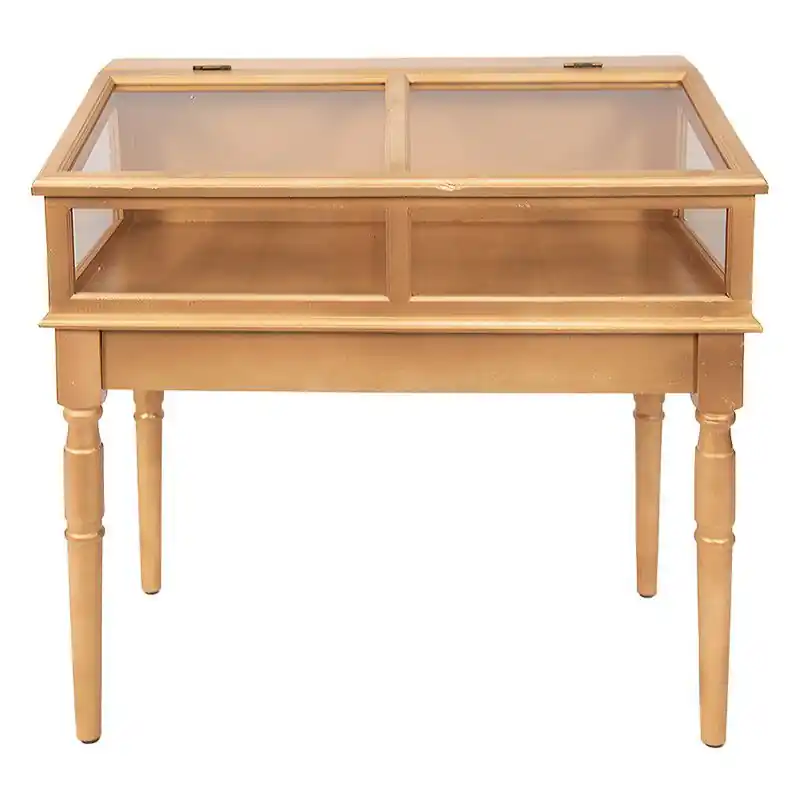 Meest Verkocht Clayre & Eef Vitrinekast 80x46x85 cm Goudkleurig Hout