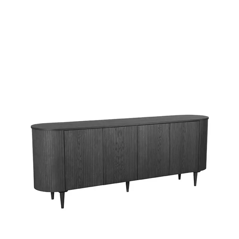 Topkwaliteit LABEL51 Dressoir Oliva - Zwart - Eiken - Dressoir 220 cm