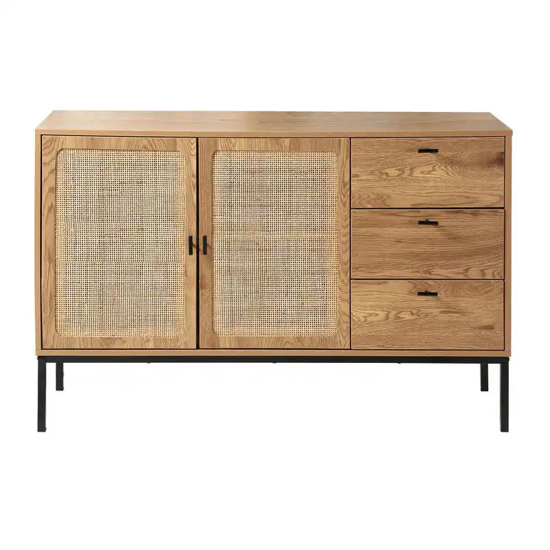 Dressoir met 2 deuren en 3 laden van rotan L120 cm - JAYA Beperkt Aanbod