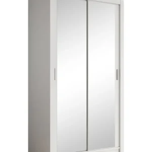 Gratis Verzending Meubella - Kledingkast Blake - Wit - 120 cm - Met spiegel