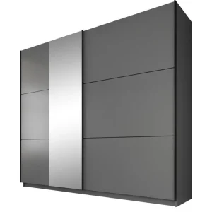 Korting Meubella - Kledingkast Samantha - Grijs - 236 cm - Met spiegel