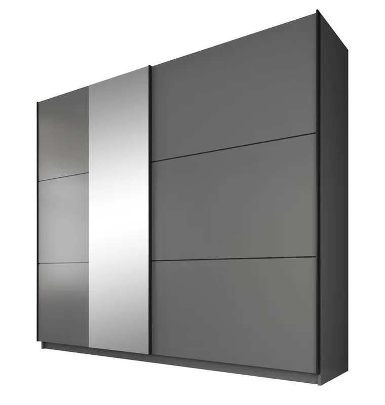 Korting Meubella - Kledingkast Samantha - Grijs - 236 cm - Met spiegel