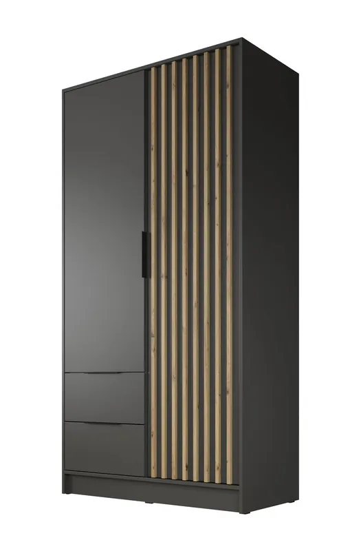 Speciale Aanbieding Meubella - Kledingkast Nairobi - Antraciet - Eiken - 105 cm
