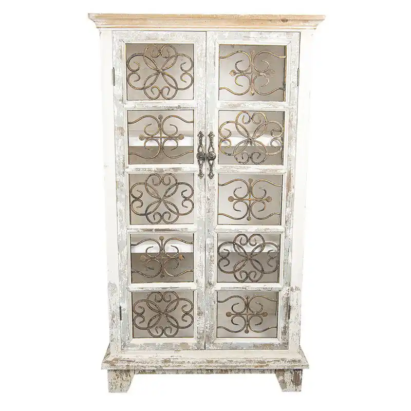 Clayre & Eef Kast 74x37x131 cm Wit Hout Goedkoop