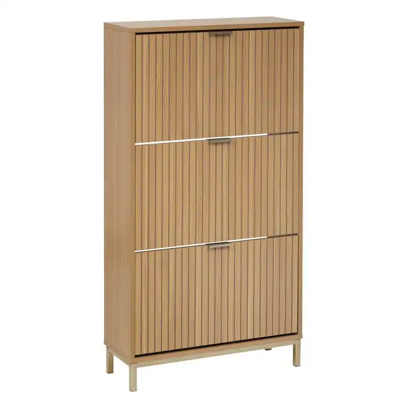 Professioneel Schoenenkast Tasso 3 lades 24x63x131 cm - voor 18 paar - Bruin