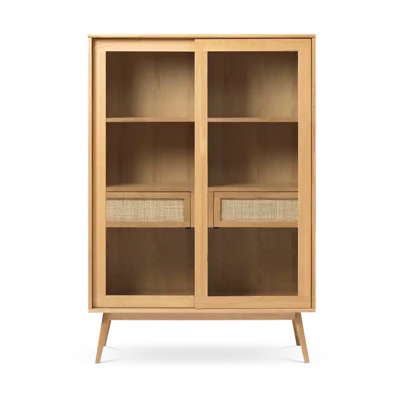 Laatste Versie Boas houten vitrinekast naturel - 160 x 40 cm