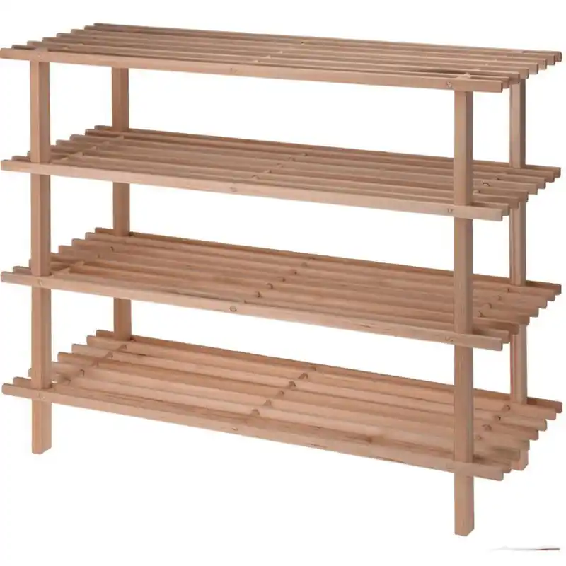 Schoenenrek - 4-laags - 77 x 26 x 65 cm - hout - schoenen opbergen rek - Schoenenrekken Direct Beschikbaar