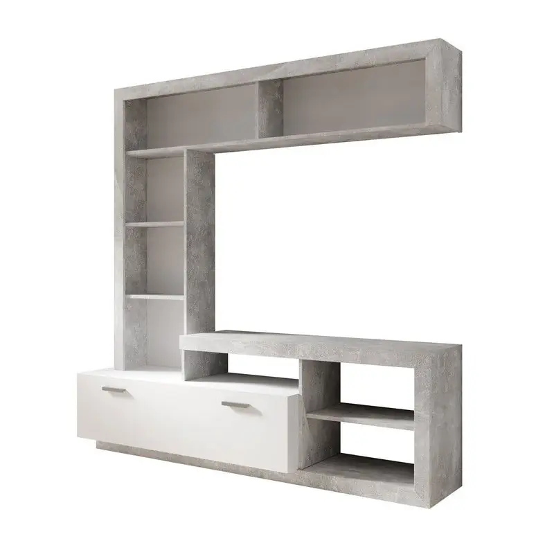 Dagaanbieding Meubella - Wandmeubel Gladys - Betonlook - Wit