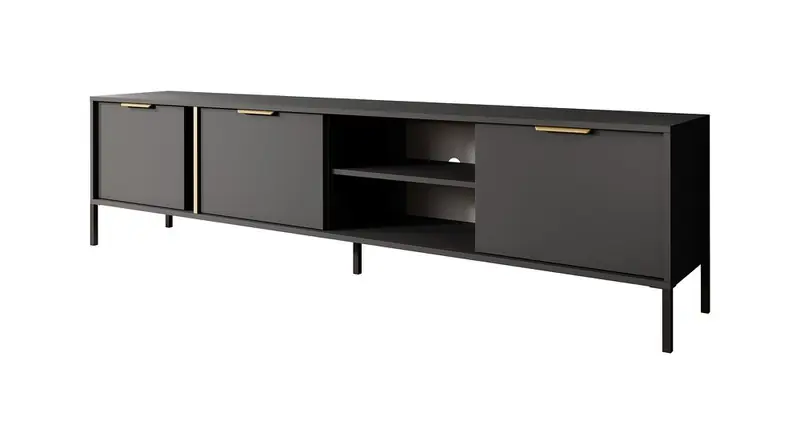 Exclusieve Aanbieding Meubella - TV-Meubel Loren - Antraciet - 203 cm