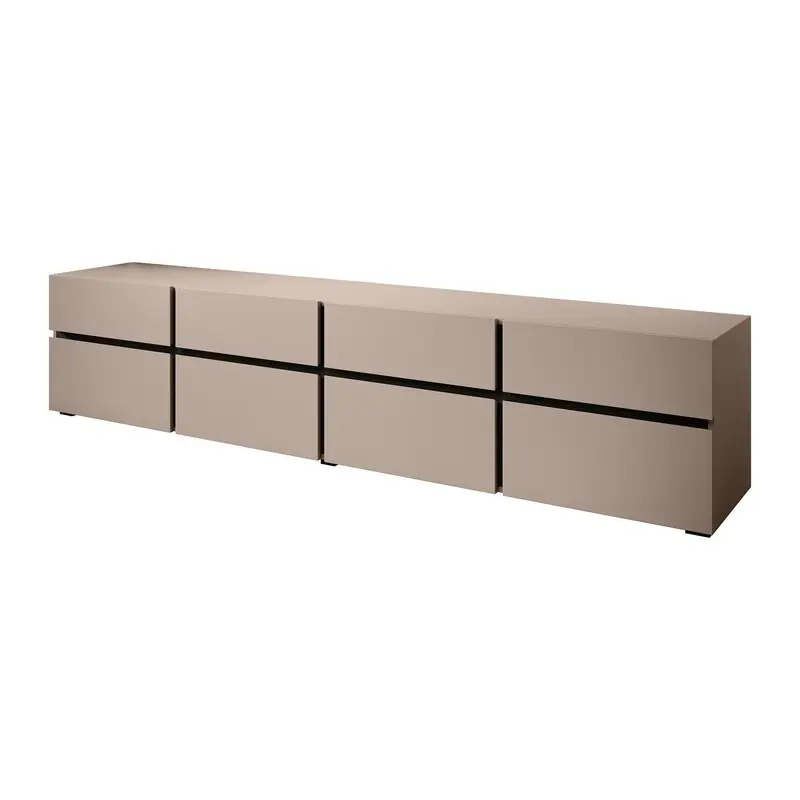 Exclusief Meubella - TV-Meubel Cainan - Beige - Zwart - 225 cm
