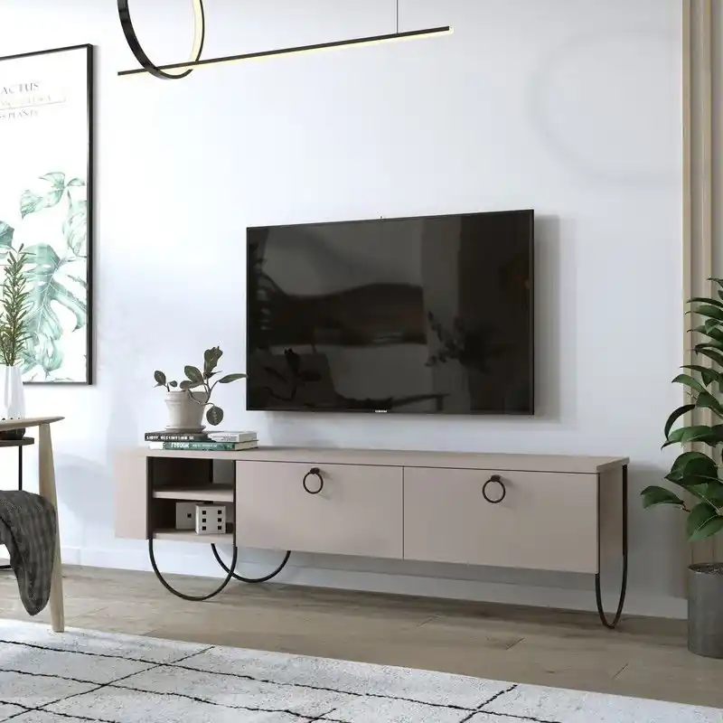 TV Meubel Norfolk Mokka Melamine 150x44x36 cm Wereldwijde Verzending