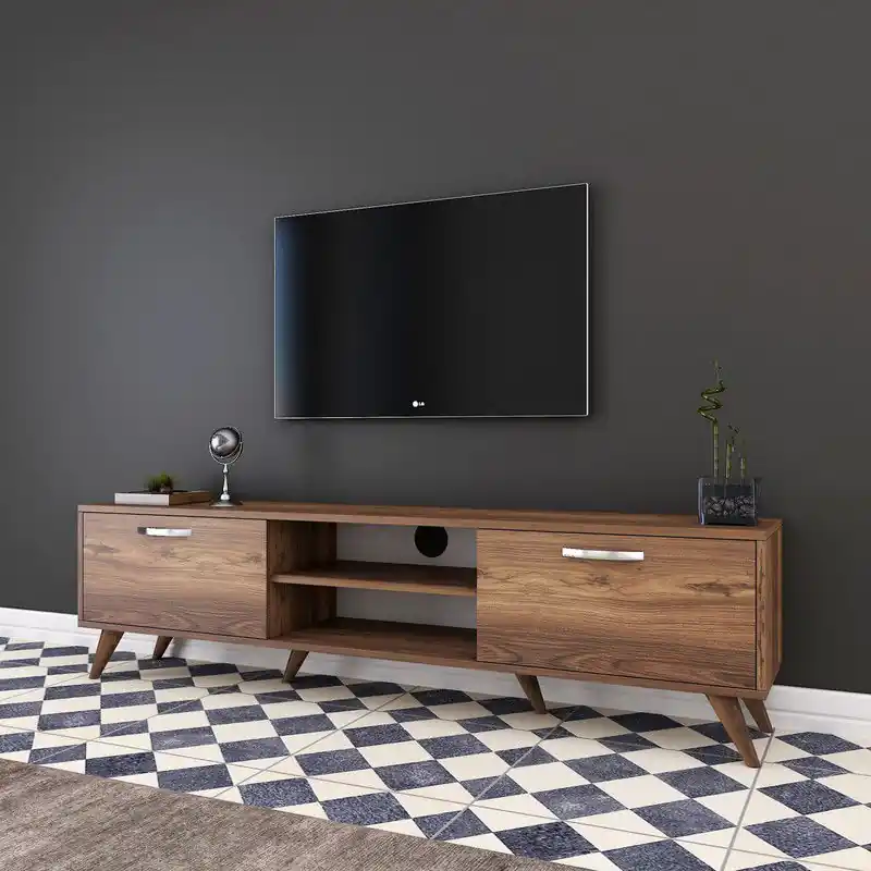 TV Meubel Corfu Walnoot Melamine 180x48,6x35 cm Gratis Verzending