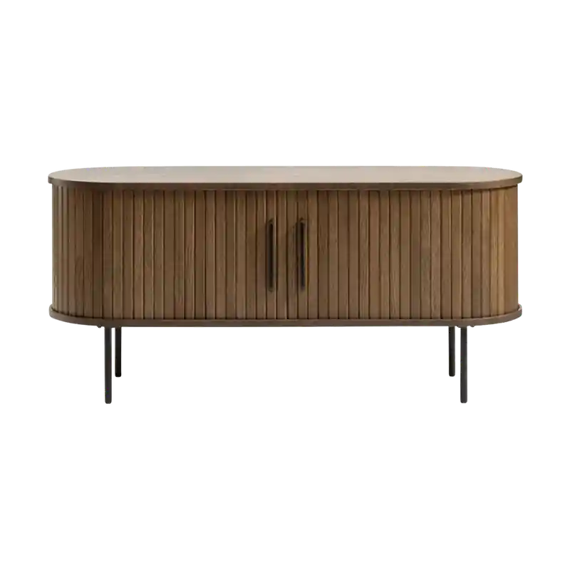 Professioneel Lenn houten tv meubel gerookt eiken - 120 x 40 cm
