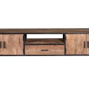 Bestel Nu Livingfurn - TV Meubel Sturdy 220 cm - Mangohout / Gecoat Staal