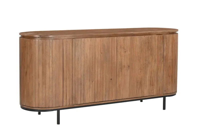 Livingfurn - Dressoir Noor Natural 170cm - Mangohout / Gecoat Staal Superprijs