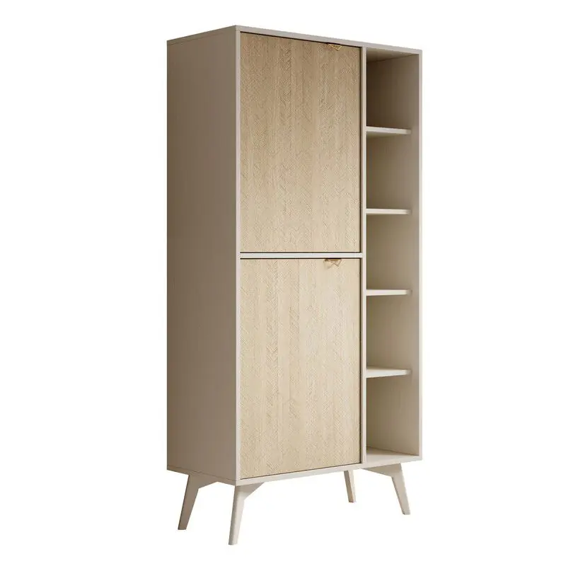 Meubella - Boekenkast Essence - Beige - Licht eiken - 80 cm Express Levering