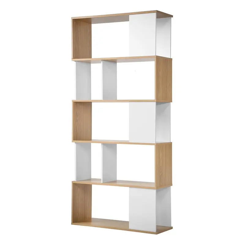 Boekenkast - Decor Wit en Eiken - L80 x H173,5 cm Koop Online