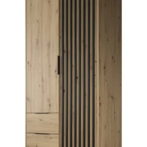 Hoge Kwaliteit Meubella - Kledingkast Nairobi - Eiken - Zwart - 105 cm
