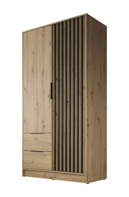 Hoge Kwaliteit Meubella - Kledingkast Nairobi - Eiken - Zwart - 105 cm