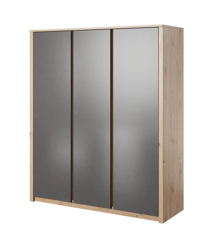 Gratis Verzending Meubella - Kledingkast Melody - Grijs - Eiken - 166 cm