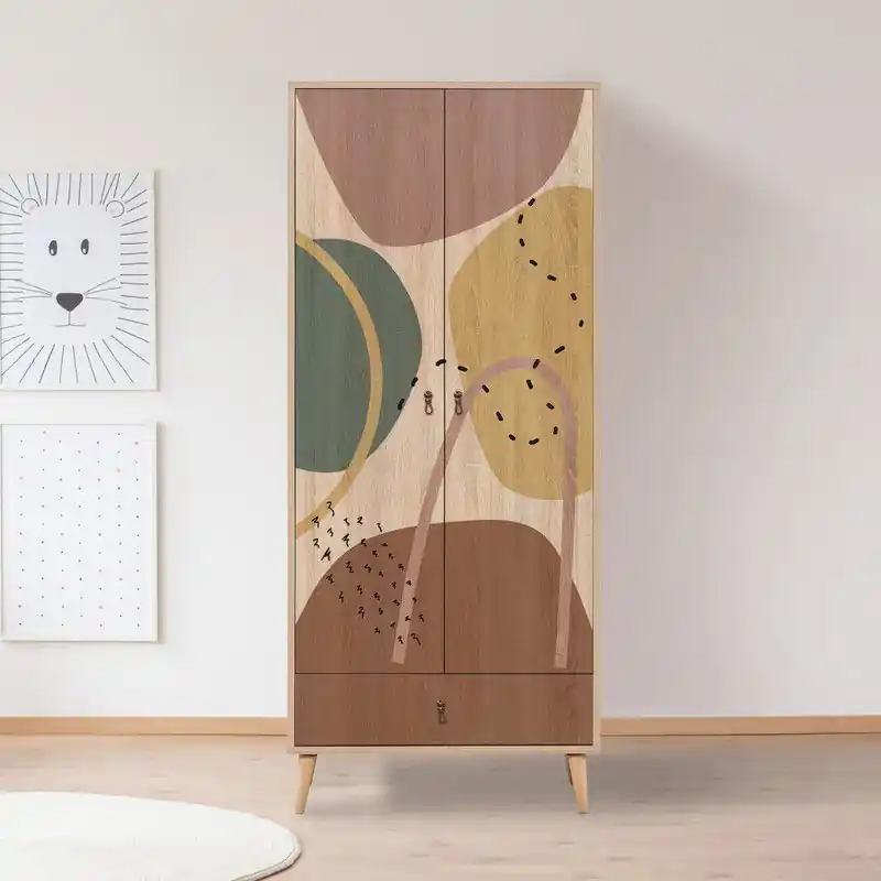 Kledingkast City Gardrop Multicolor Melamine 80x190x45 cm Beperkte Voorraad