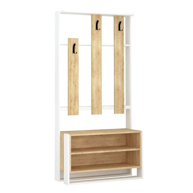 Meubel met 3 planken en 3 kapstokhaken H180 cm - Chester Nieuw Model