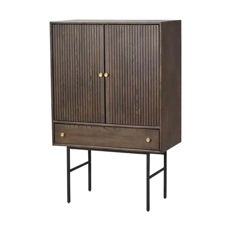 Rechtstreeks Van De Fabrikant Clearbrook houten opbergkast walnoot - 125 x 42 cm
